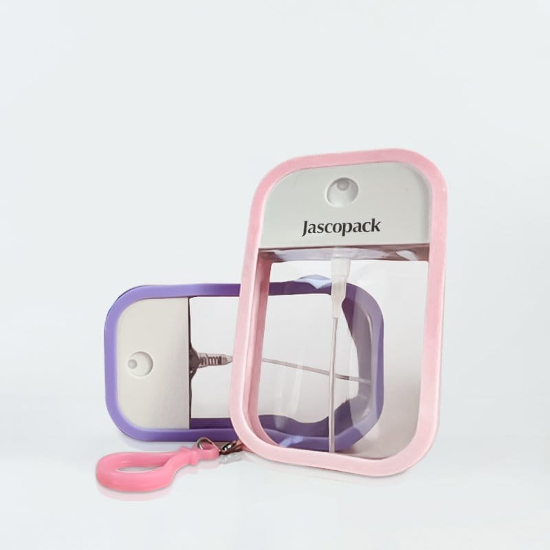 Plastic perfume bottle with lanyard