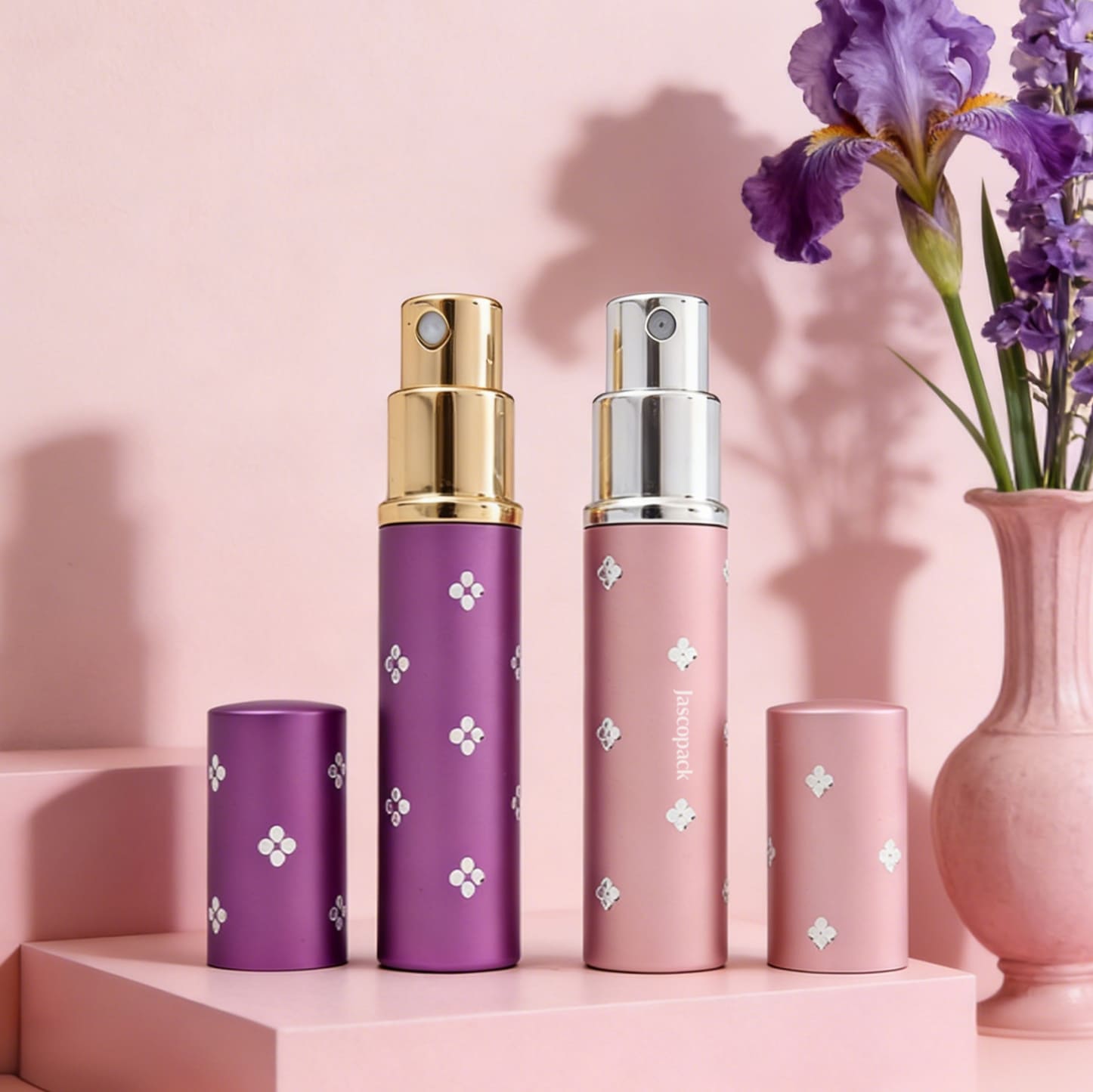 Pink Perfume Bottle with Diamonds