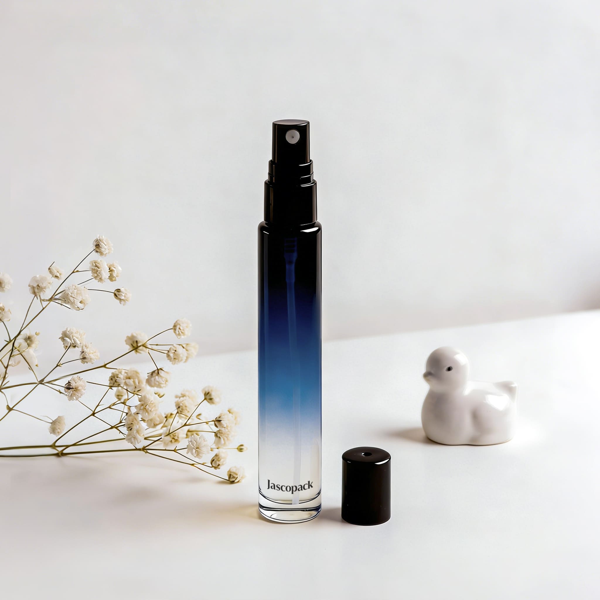 Black and blue perfume bottle