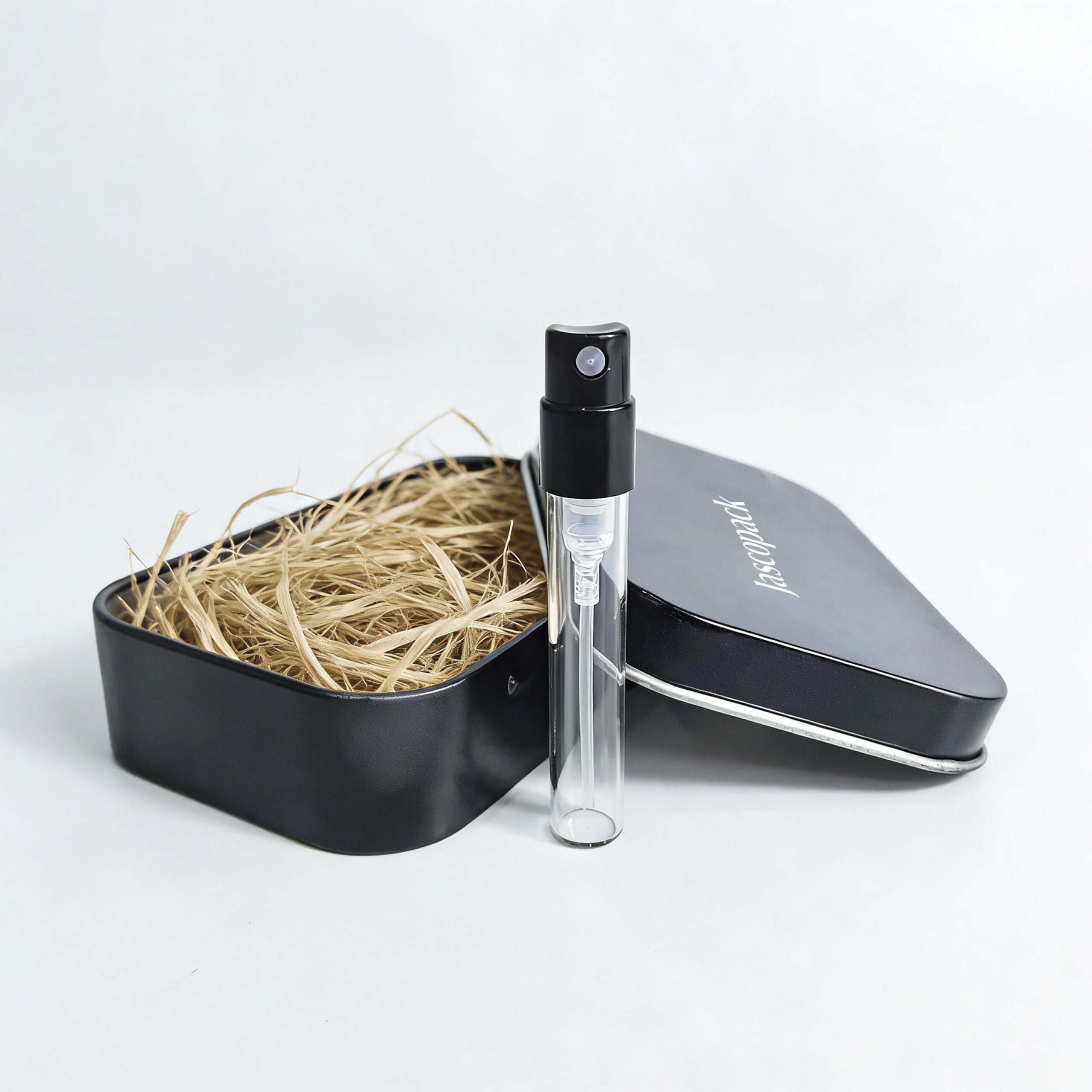 Glass Perfume Bottle Metal Box