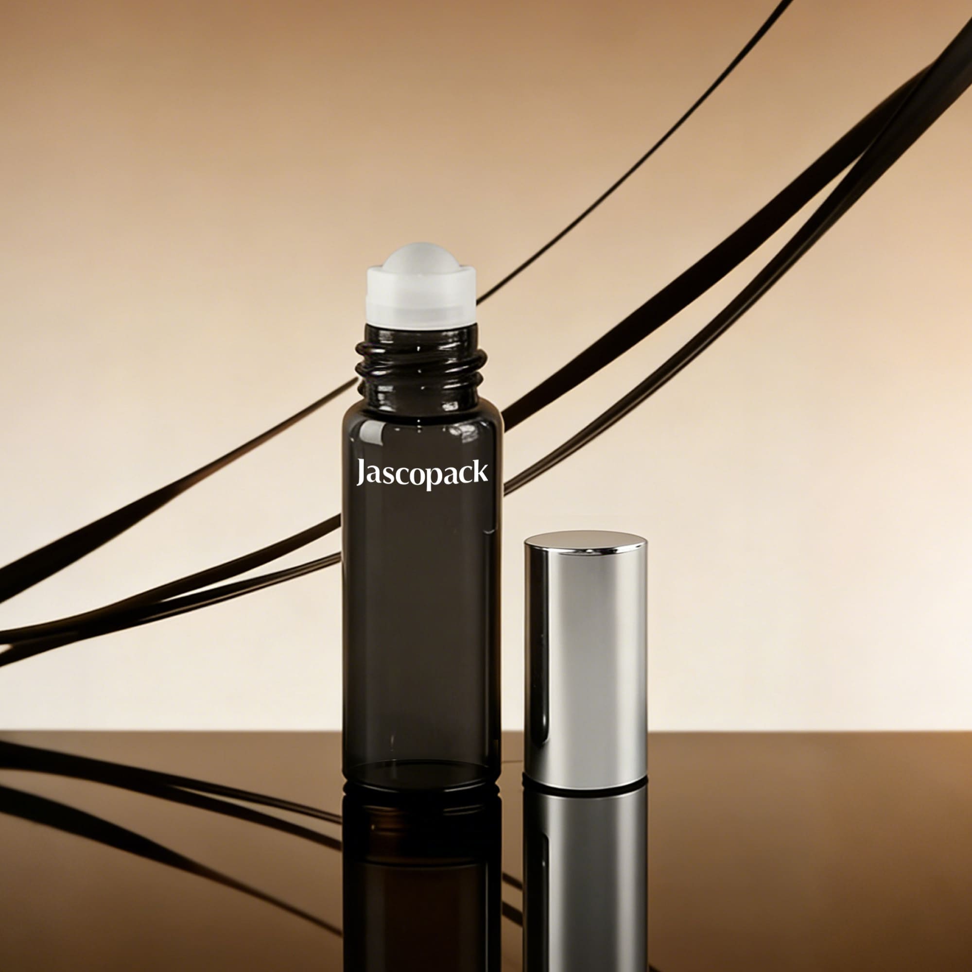 black glass perfume bottle