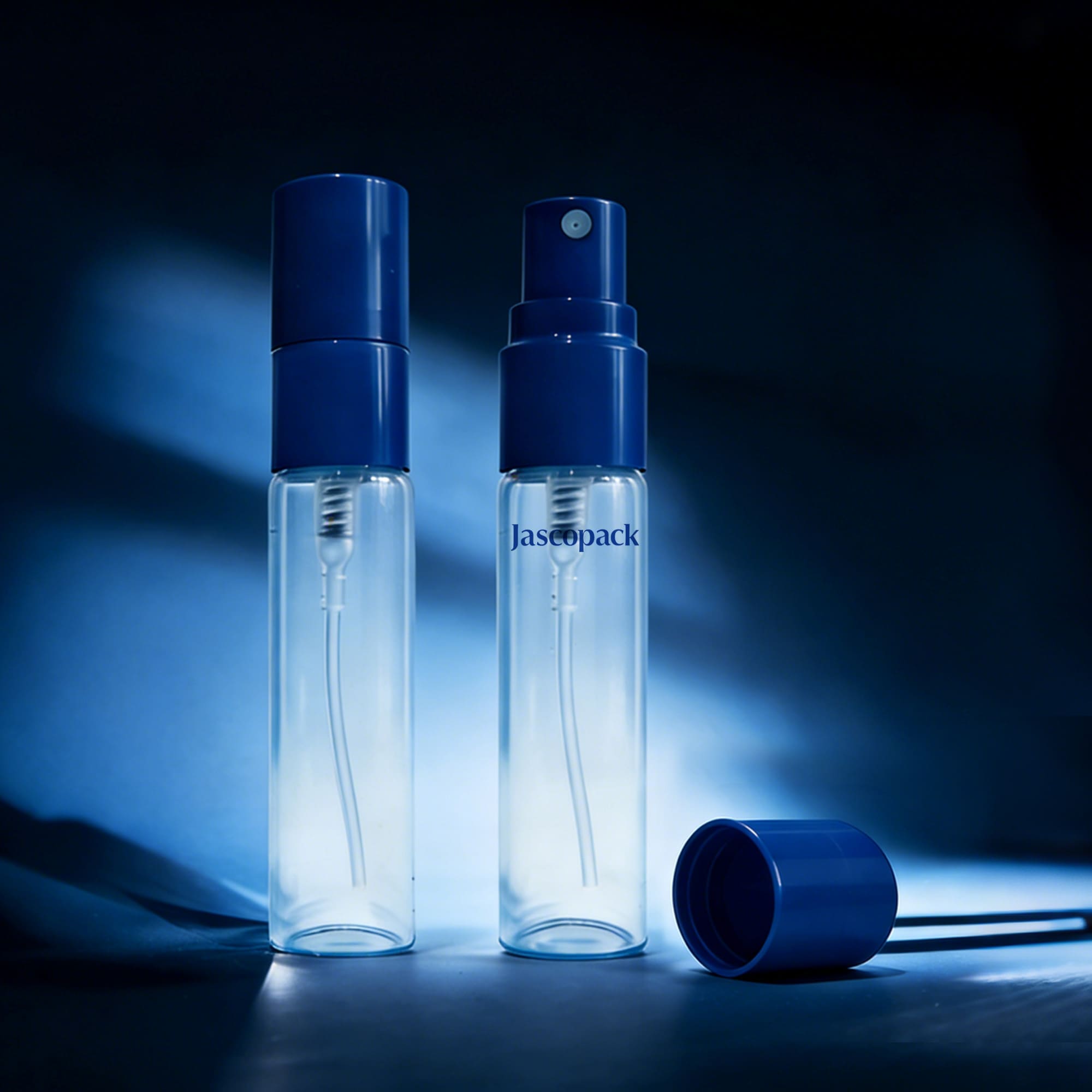 blue glass perfume bottle