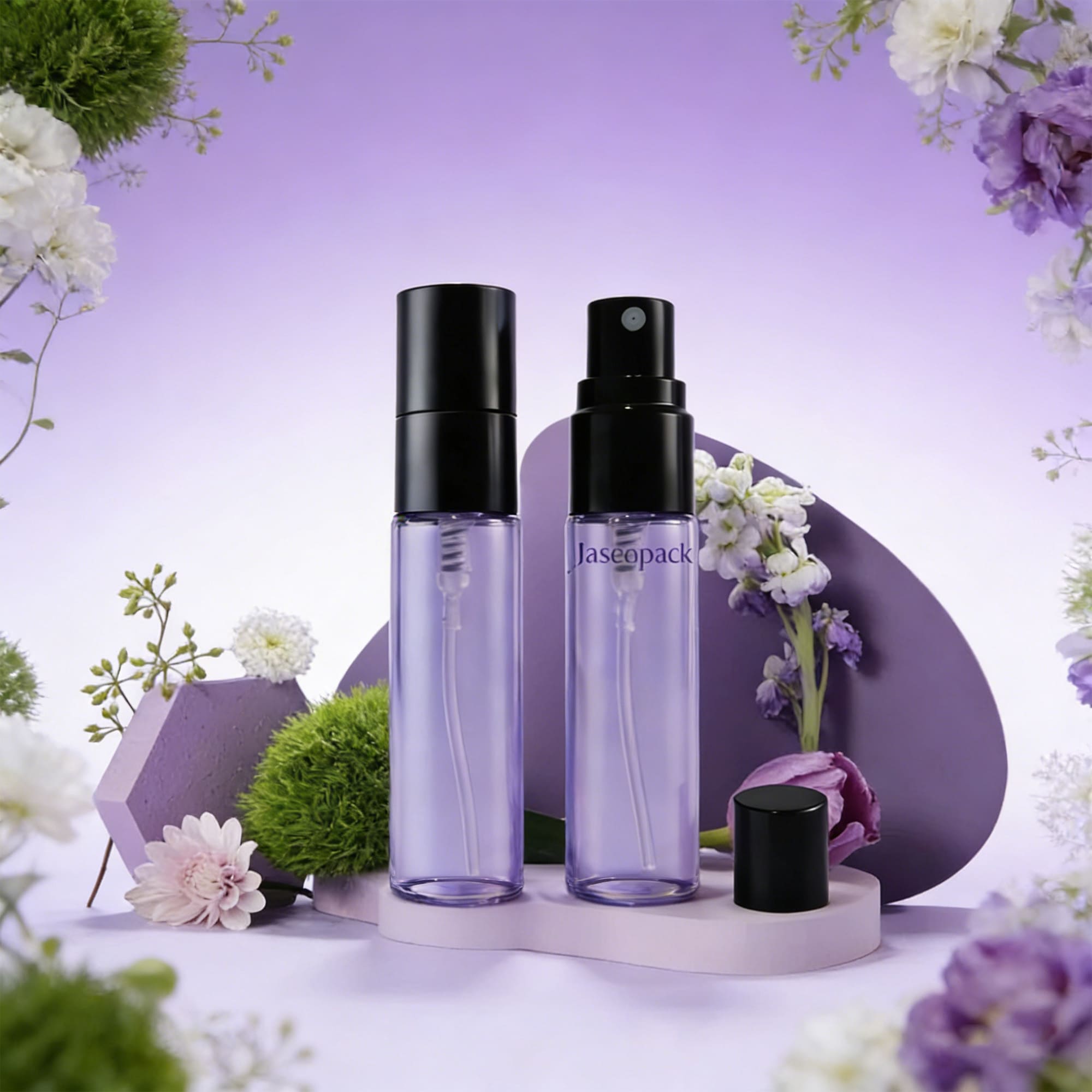 purple glass perfume bottle